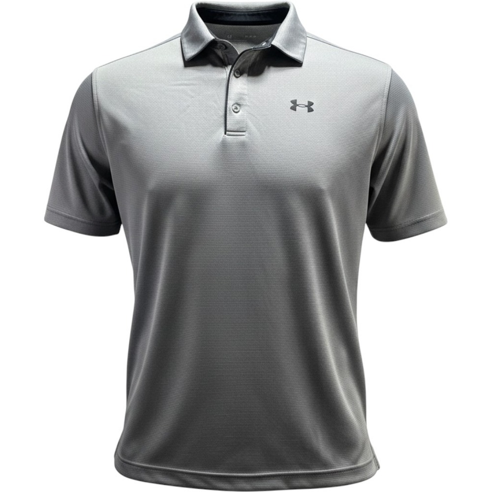 Under Armour Polo Shirt XL Mens Gray Short Sleeve Loose Fit Performance Golf Top